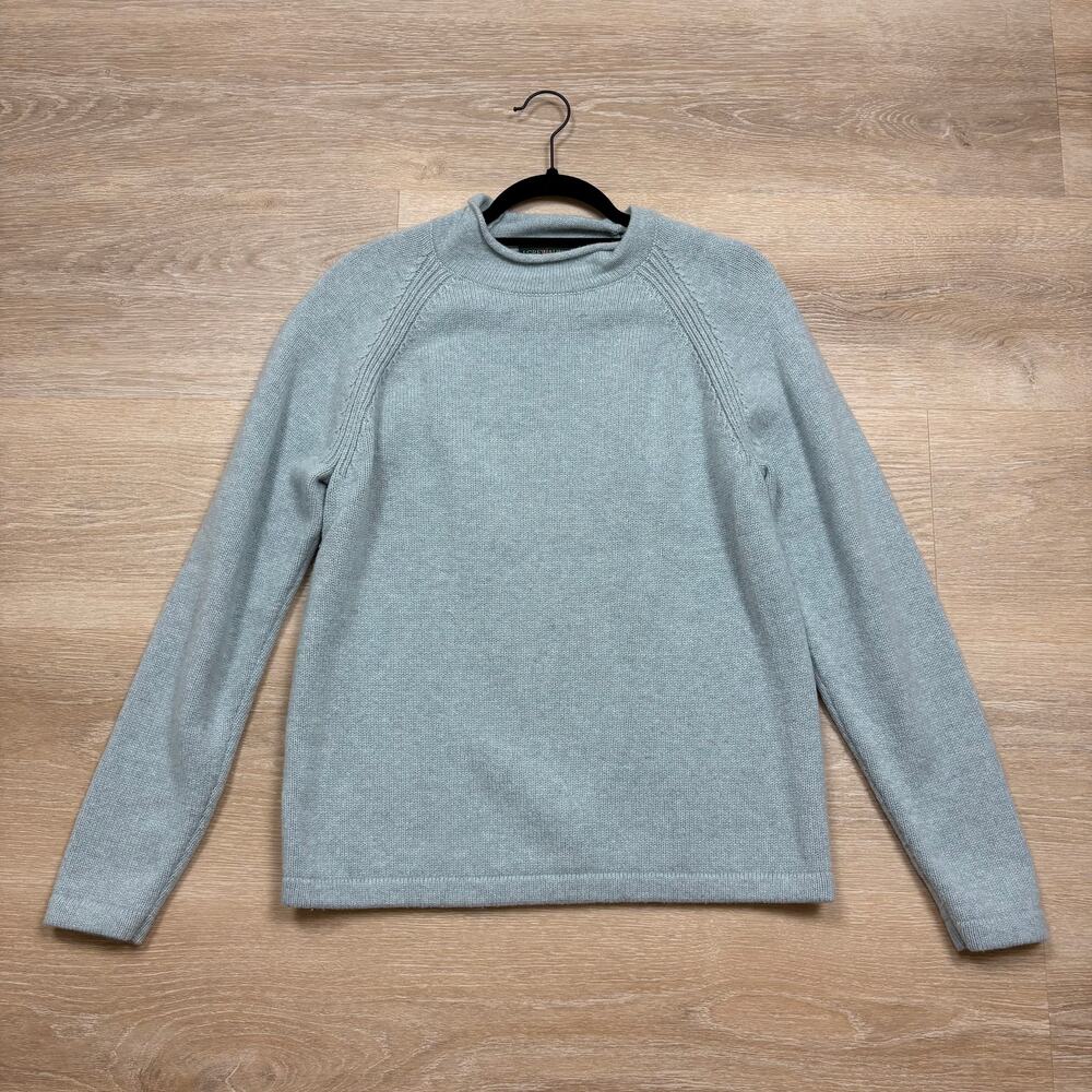 J. Crew Heritage Always Knit Wool Mock‎ Neck Sweater Women’s L Color Pale Blur